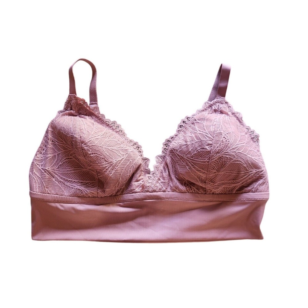 Tranquil & True Bra 2x Womens Plus Size Wireless Pullover Purple‎ Lace